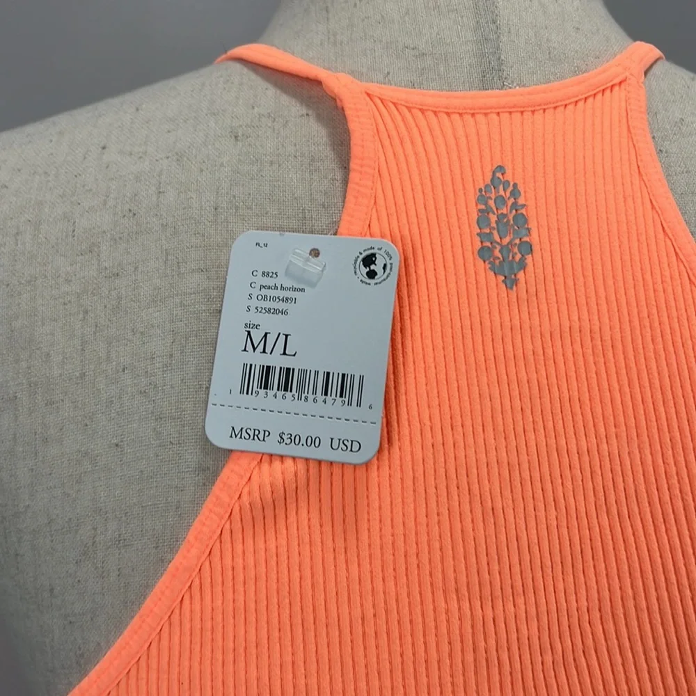 Free People Movement Neon Orange Cropped Top - Picture 5 of 6